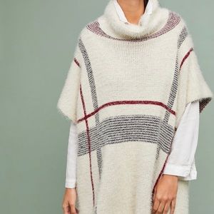 Anthropologie plaid Ellen Fuzzy Poncho